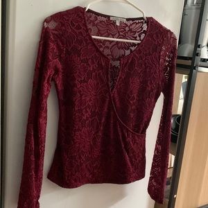 Maroon lace blouse